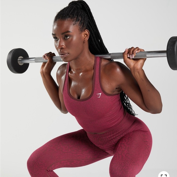 Gymshark Adapt Animal Seamless Crop Tank - Reef Ruby Brown, size small - Picture 5 of 7